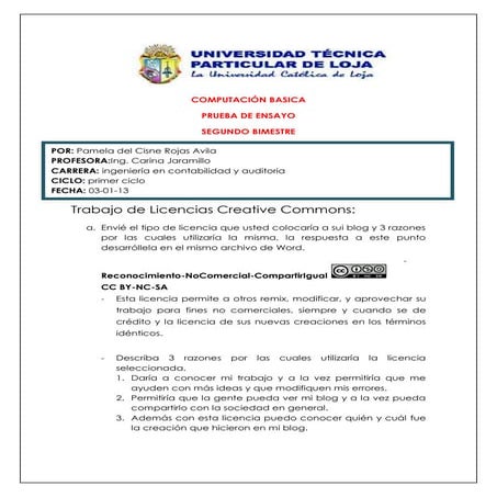 Trabajo de licencias creative commons