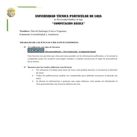 Trabajo de licencias creativecommons