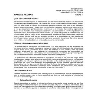 Trabajo de mareas negras