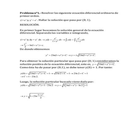 Problemas de Ecuaciones Diferenciales 