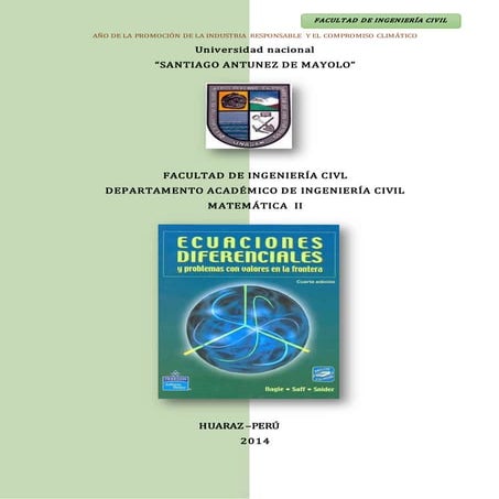 Ecuaciones Diferenciales y problemas con valores en la frontera