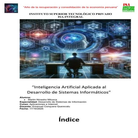 “Inteligencia Artificial Aplicada al  Desarrollo de Sistemas Informáticos”