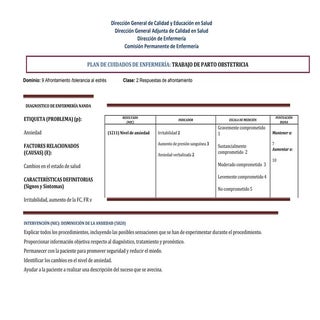 Trabajo de parto  plan de cuidados ...