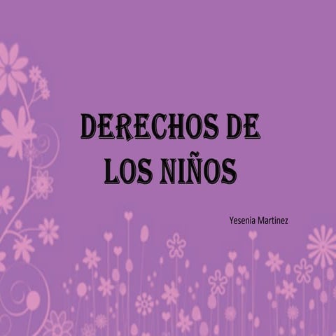 Trabajo derecho de los niños yesenia