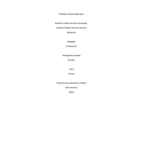 Trabajo de religion palestina