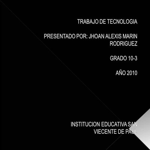 Trabajo de tecnologia de jhoan