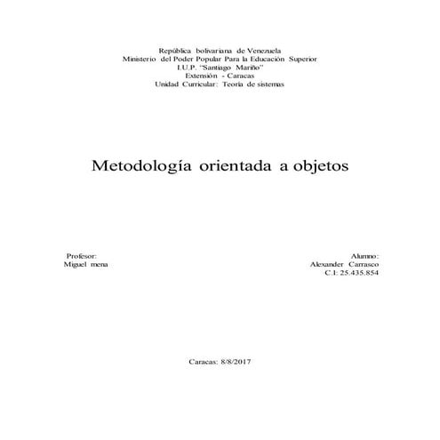 Metodología orientada a objetos