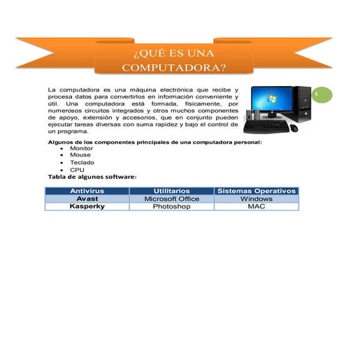 ¿QUÉ ES UNA COMPUTADORA?