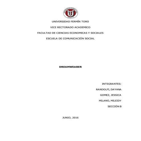 Trabajo dreamweber (dayana, jesicca, mileidy)