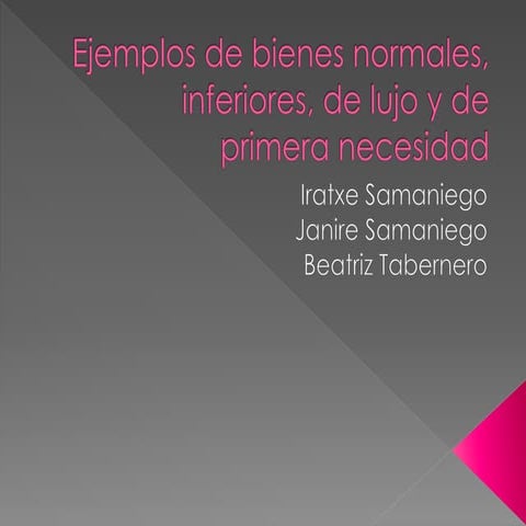 Bienes normales y bienes inferiores | PPT