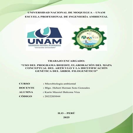 TRABAJO ENCARGADO MICROBIOLOGIA, UNAM Moquegua