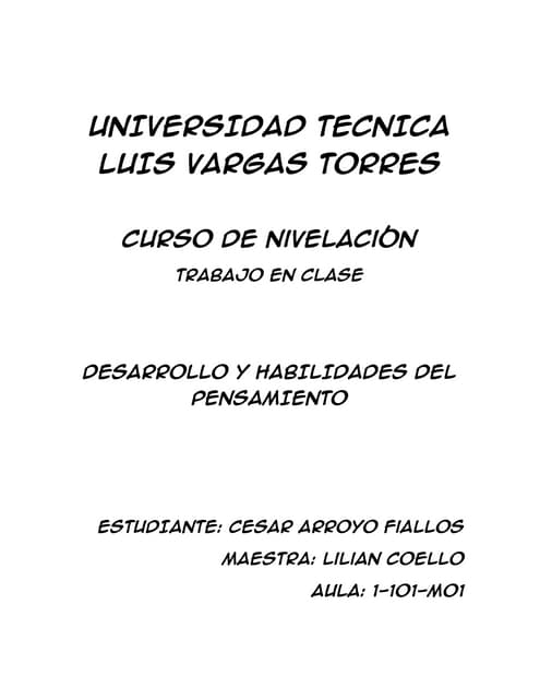 Trabajo en clase