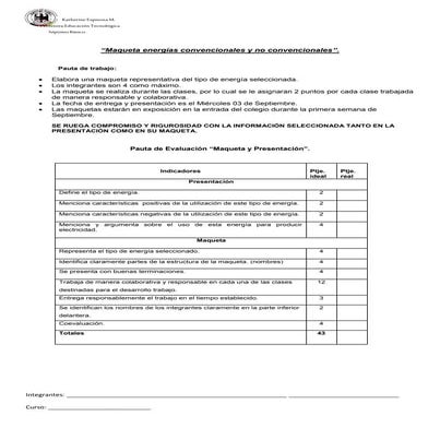 Trabajo energias convencionales y no convencionales.