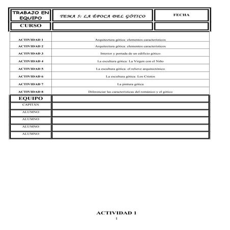 Actividades arte gótico