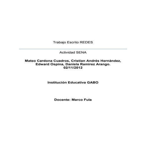 Trabajo escrito redes