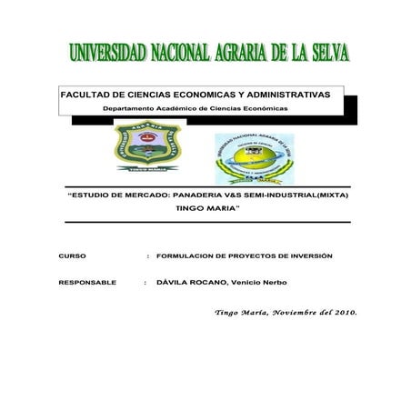 Trabajo estudio de mercado de una panaderia