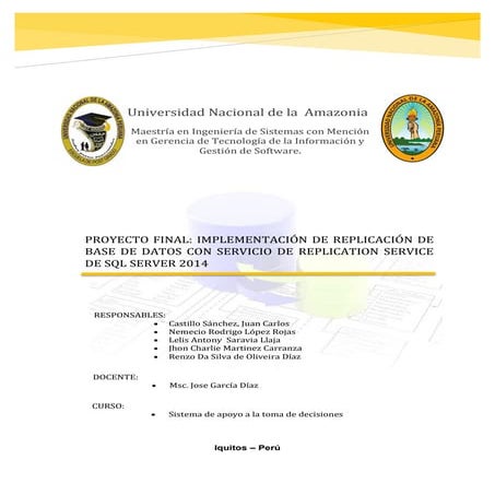 Implementación de replicación de base de datos con servicio de replication se...