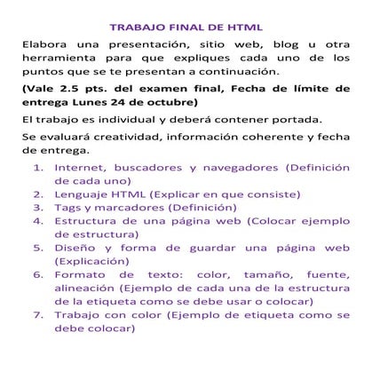 Trabajo final de html | DOCX