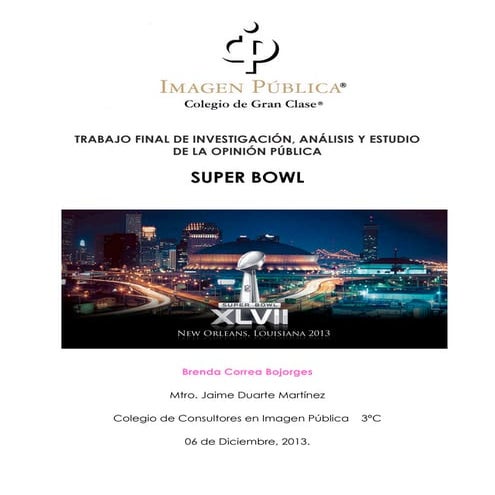 Trabajo final: SUPER BOWL