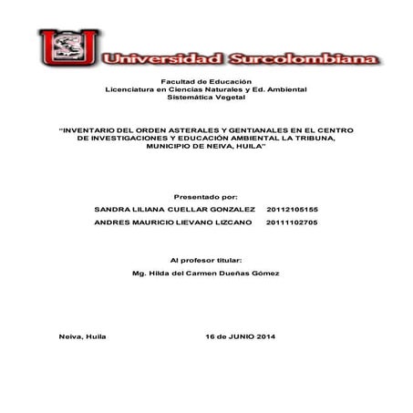 Trabajo final de sistematica and