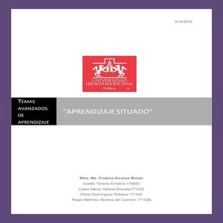 APRENDIZAJE SITUADO (Teorías Cognit...