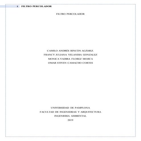 trabajo filtro percolador.