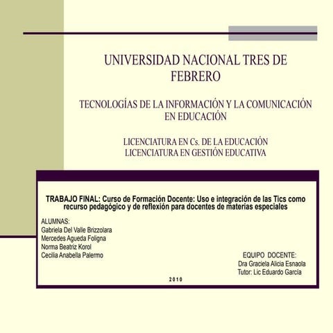 TICs para Docentes de Areas Especiales