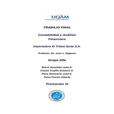 Trabajo Final de Contabilidad y Análisis Financiero | PDF