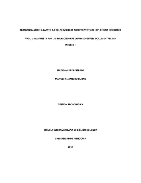 TRANSFORMACIÓN A LA WEB 2.0 DEL SER...