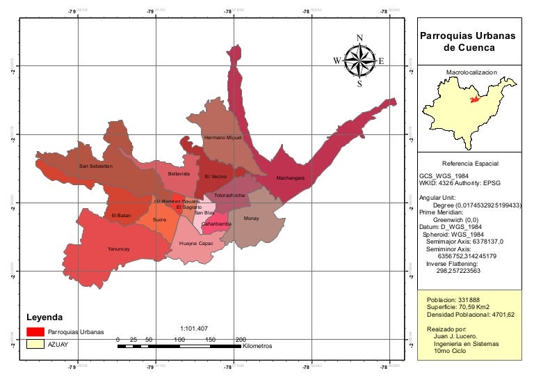 Mapa de las Parroquias Urbanas de Cuenca