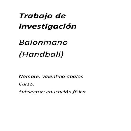 Trabajo handball