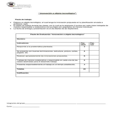Trabajo innovaciones a objetos tecnológicos.
