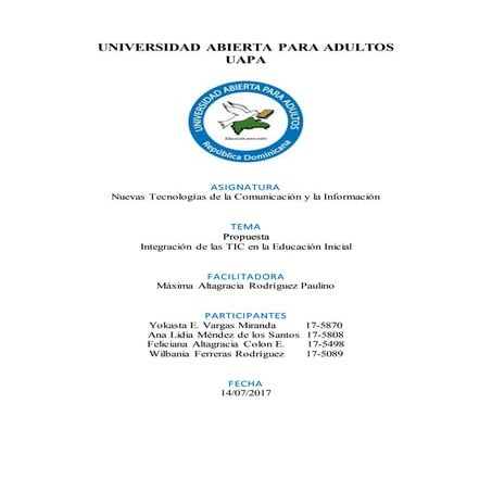 Integracion de  la TIC en el Nivel Inicial