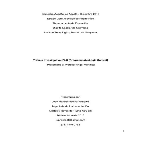 Trabajo investigativo PLC