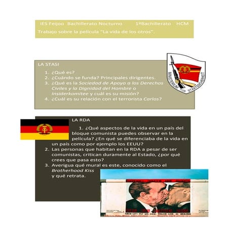 Trabajo sobre La vida de los Otros