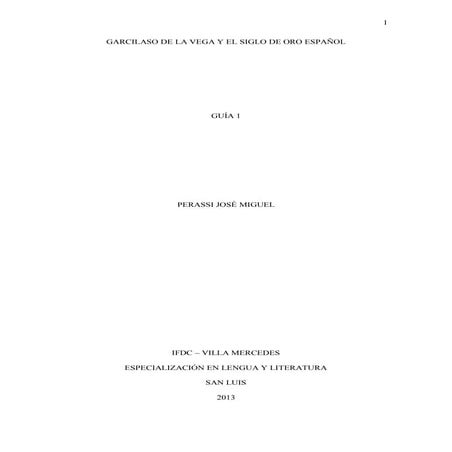 Trabajo literatura Siglo de Oro
