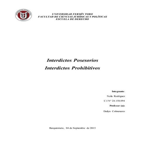 Trabajo n° 6 Los Interdictos