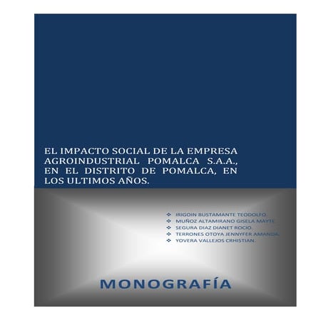 IMPACTO SOCIAL DE LA EMPRESA AZUCARERA