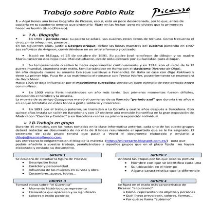Trabajo pablo ruiz picasso