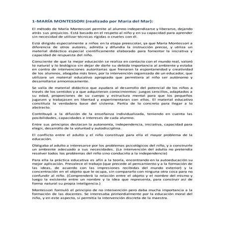 Trabajo personal y colectivomaria montesori,henry levin...