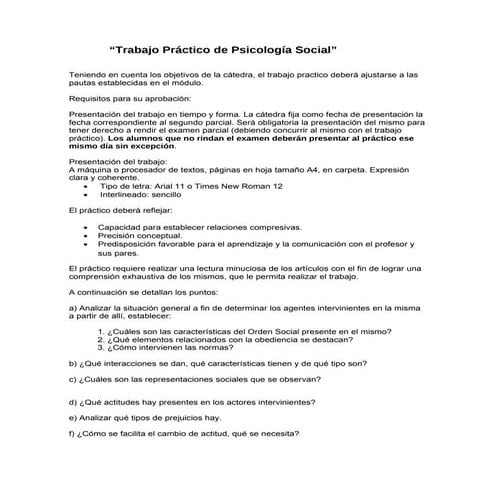 Trabajo práctico de psicología social
