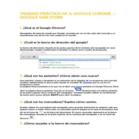 Trabajo práctico nº9 google chrome, google web store