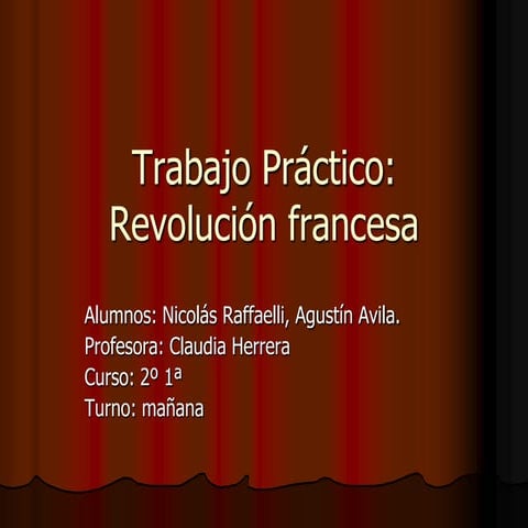 Trabajo práctico revolucion francesa