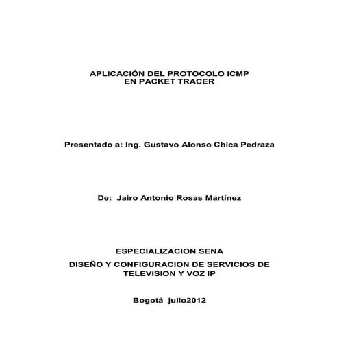 Trabajo protocolo icmp ejemlo en packet tracer