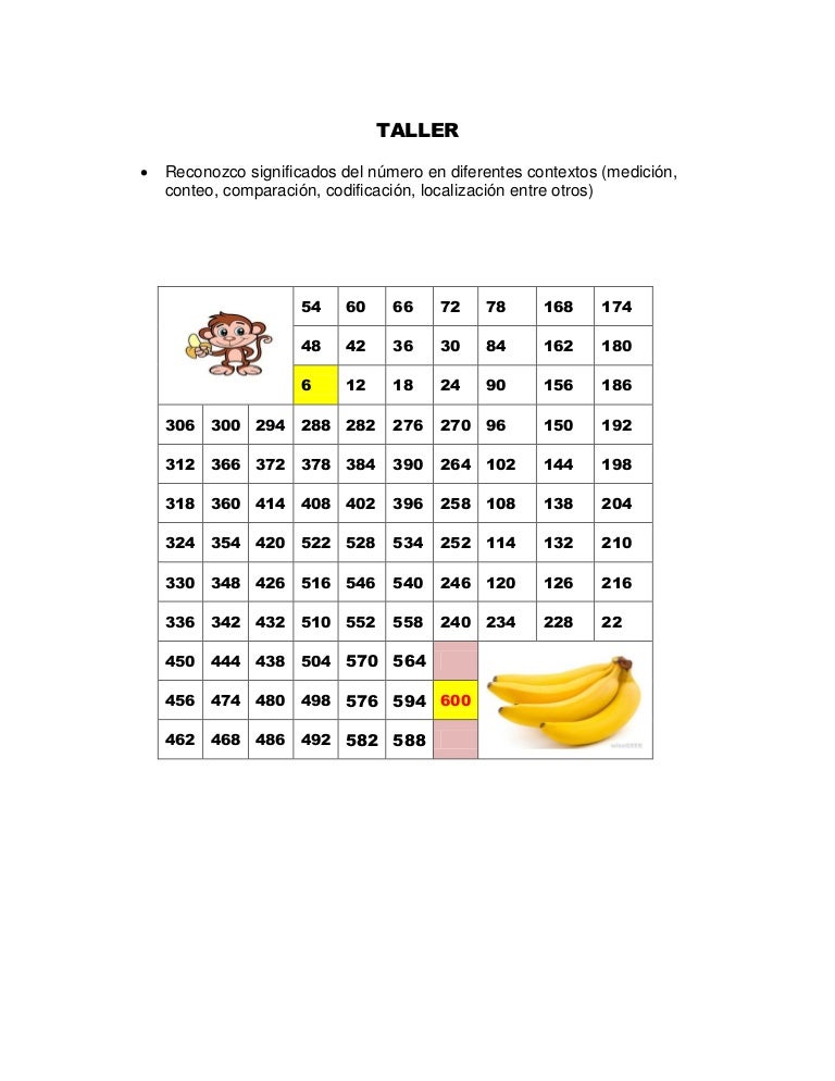 CONTAR DE 6 EN 6 HASTA EL 600