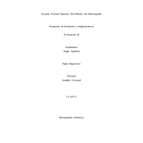 Trabajo signo linguistico