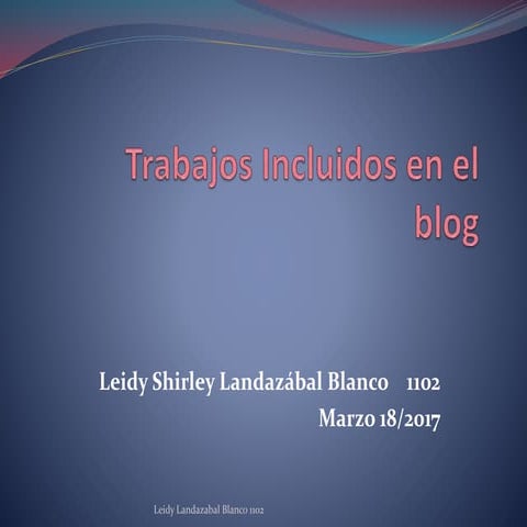 Trabajos incluidos en el blog
