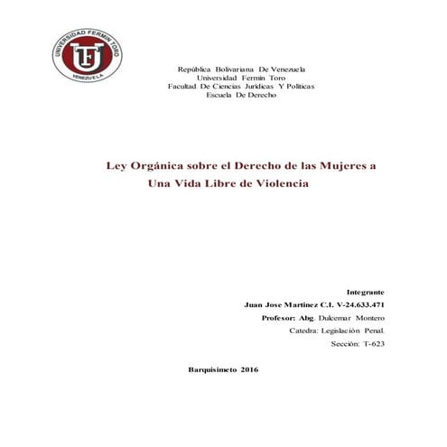 Trabajo sobre la ley de la mujer