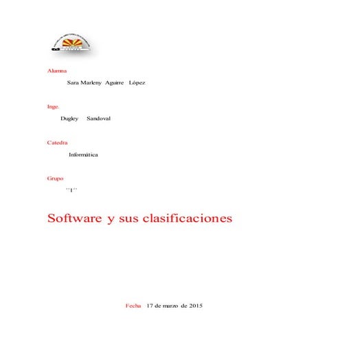 Trabajo sobre software y sus clasificaciones