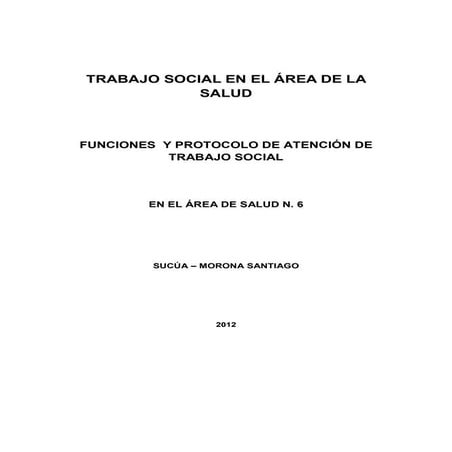 Trabajo social en el área de la salud